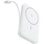Baseus PicoGo Qi2 bezdrôtová MagSafe powerbanka s integrovaným USB-C káblom a USB-C portom - 10 000 mAh - biela