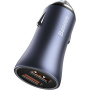 Baseus Golden Contactor Pro sada autonabíjačky s portami 2x USB-A a kábla USB-A na USB-C - 40W - tmavošedá