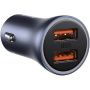 Baseus Golden Contactor Pro sada autonabíjačky s portami 2x USB-A a kábla USB-A na USB-C - 40W - tmavošedá