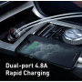 Baseus Digitálny displej autonabíjačka s portami 2x USB-A - 24W - tmavosivá
