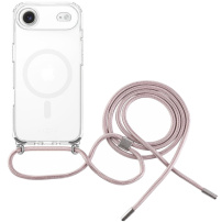 FIXED MagPure na krk transparentný kryt so šnúrkou a MagSafe pre iPhone Air - ružový