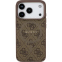 Guess 4G farebný krúžok kryt s MagSafe pre iPhone 17 Pro Max - hnedý