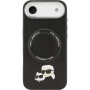 Karl Lagerfeld Karl a Choupette hlavy a špendlíky kryt s MagSafe pre iPhone Air - čierny