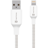 Tactical Stitch Thread opletený nabíjací a dátový kábel - USB-A na Lightning - 30 cm - biely