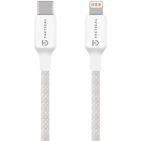 Tactical Stitch Thread opletený nabíjací a dátový kábel - USB-C na Lightning - 30 cm - biely