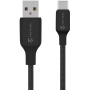 Tactical Stehová niť opletený nabíjací a dátový kábel - USB-A na USB-C - 30 cm - čierny