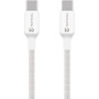 Tactical Šitá niť opletený nabíjací a dátový kábel - USB-C na USB-C - 30 cm - biely