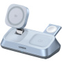 UGREEN MagFlow 3v1 skladací magnetický bezdrôtový stojan pre iPhone / Apple Watch / AirPods - 25W - modrý