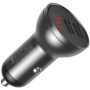 Baseus Digitálny displej autonabíjačka s portami 2x USB-A - 24W - tmavosivá