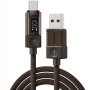 ESSAGER Crystal Clear opletený nabíjací a dátový kábel - USB-A na USB-C - 1 m - hnedý