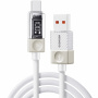 ESSAGER Crystal Clear opletený nabíjací a dátový kábel - USB-A na USB-C - 2 m - biely