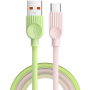 ESSAGER ES-X73 opletený nabíjací a dátový kábel - USB-A na USB-C - 1 m - zelenoružový