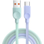 ESSAGER ES-X73 opletaný nabíjací a dátový kábel - USB-A na USB-C - 2 m - mentolovofialový