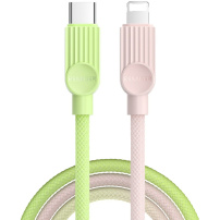 ESSAGER ES-X73 opletený nabíjací a dátový kábel - USB-C na Lightning - 1 m - zelenoružový