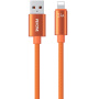 WEKOME WDC-63i opletený nabíjací a dátový kábel - USB-A na Lightning - 1,2 m - oranžový