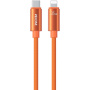 WEKOME WDC-65 opletaný nabíjací a dátový kábel - USB-C na Lightning - 1,2 m - oranžový