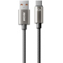 WEKOME WDC-63a opletený nabíjací a dátový kábel - USB-A na USB-C - 1,2 m - sivý