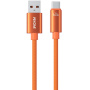 WEKOME WDC-63a opletaný nabíjací a dátový kábel - USB-A na USB-C - 1,2 m - oranžový
