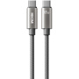WEKOME WDC-64 opletaný nabíjací a dátový kábel - USB-C na USB-C - 1,2 m - sivý