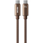 WEKOME WDC-64 opletaný nabíjací a dátový kábel - USB-C na USB-C - 1,2 m - hnedý