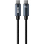 WEKOME WDC-64 opletený nabíjací a dátový kábel - USB-C na USB-C - 1,2 m - čierny