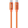 WEKOME WDC-64 opletený nabíjací a dátový kábel - USB-C na USB-C - 1,2 m - oranžový
