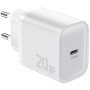ESSAGER ES-CD53 rýchlonabíjací adaptér s portom USB-C - 20W - biely