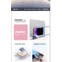 ESSAGER Crystal Clear opletený nabíjací a dátový kábel - USB-C na Lightning - 1 m - modrofialový