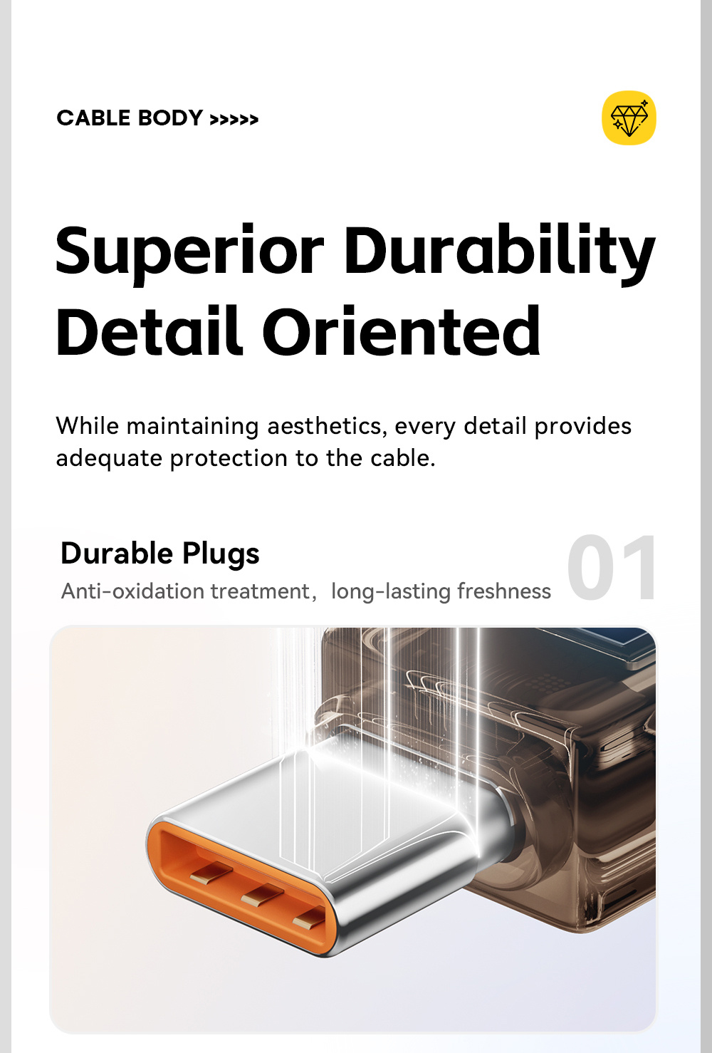 ESSAGER Crystal Clear opletený nabíjecí a datový kabel - USB-C na USB-C - 2 m - bílý