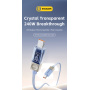 ESSAGER Crystal Clear pletený nabíjací a dátový kábel - USB-C na USB-C - 2 m - modrofialový