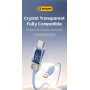 ESSAGER Crystal Clear opletený nabíjací a dátový kábel - USB-A na USB-C - 1 m - biely