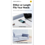 ESSAGER Crystal Clear opletený nabíjací a dátový kábel - USB-A na USB-C - 1 m - biely
