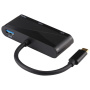 V83 5v1 redukcia - HDMI / VGA / 3,5 mm jack / USB-A na USB-C - čierna