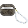 Guess 4G Classic Logo Pearl Strap obal pre AirPods Pro 3 - hnedý