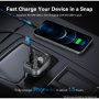 Baseus S09 Pro Bluetooth FM transmitter do auta s portmi USB-C / 2x USB-A - čierny