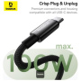 Baseus Tungsten Gold magnetický nabíjací a dátový kábel - USB-C na USB-C - 1 m - čierny