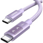 UGREEN Uno opletaný nabíjací a dátový kábel - USB-C na USB-C - 2 m - fialový