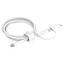 BELKIN Boost Charge Pro 2v1 opletaný nabíjací a dátový kábel - USB-C na USB-C / Lightning - 1,5 m - biely