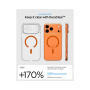 Spigen Ultra Hybrid transparentný kryt s oranžovým MagSafe pre iPhone 17 Pro Max - číry
