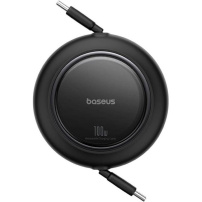 Baseus Free2Pull výsuvný nabíjací a dátový kábel - USB-C na USB-C - 1 m - čierny