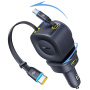 Baseus PrimeTrip VR2 Max súprava autonabíjačky s portmi USB-C / USB-A a výsuvných káblov USB-C - 163W - 0,8 m - čierna