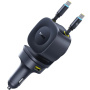 Baseus PrimeTrip VR2 Max súprava autonabíjačky s portmi USB-C / USB-A a výsuvných káblov USB-C - 163W - 0,8 m - čierna