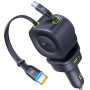 Baseus PrimeTrip VR2 Max súprava autonabíjačky s portmi USB-C / USB-A a výsuvných káblov USB-C - 163W - 0,8 m - čierna