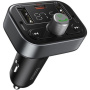 Baseus S09 Pro Bluetooth FM transmitter do auta s portmi USB-C / 2x USB-A - čierny