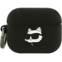 Karl Lagerfeld 3D Logo NFT Choupette Head silikónový obal pre AirPods Pro 3 - čierny