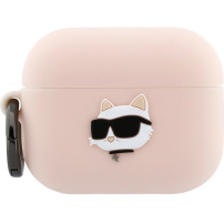 Karl Lagerfeld 3D Logo NFT Choupette Head silikónový obal pre AirPods Pro 3 - ružový