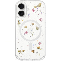 FIXED MagBloom trblietavý kryt s pravými sušenými kvetmi a MagSafe pre iPhone 17 - číry