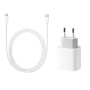 Appleking 2v1 rýchlonabíjacia súprava 20W USB-C adaptér a USB-C / USB-C kábel pre iPhone / iPad – biela