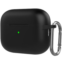 Silikónový ochranný obal s karabínou pre AirPods Pro 2 (2022) s konektorom Lightning - čierny