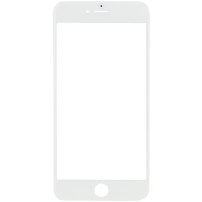 Predné dotykové sklo, vrátane OCA lepidla, rámčekov pre predný fotoaparát, proximity senzora a mriežky pre slúchadlo, pre iPhone 6 Plus – biela